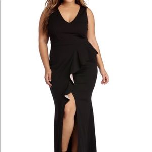 BLACK RUFFLE ENCHANTMENT DRESS